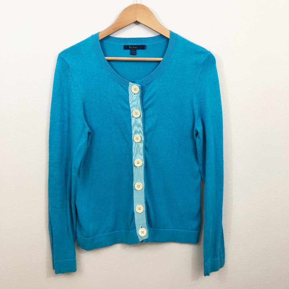 Boden Grosgrain Front Oversized Button Cardigan